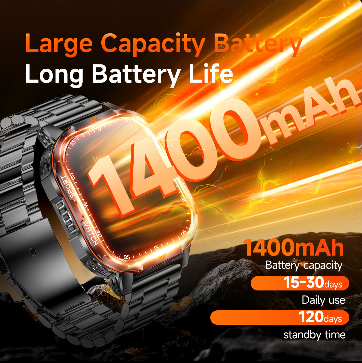 2026 New 1400mAh Super Large B - Smartwatch Watches For Men Digital recension och pris