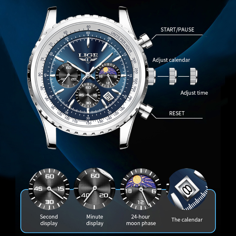 LIGE Brand Luxury Quartz Man W - Smartwatch Watches For Men Brands recension och pris