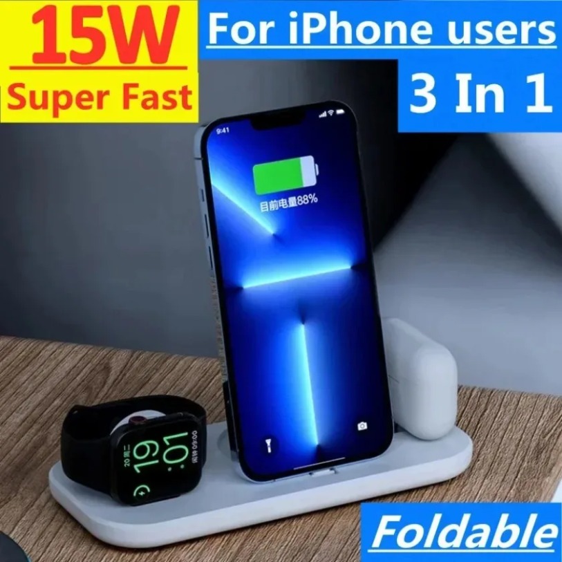 3 In 1 Wireless Charger Stand  - Watch Watch Xs recension och pris