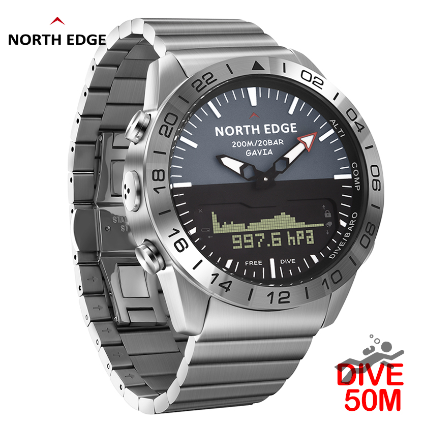 NORTH EDGE Mens Dive Watch Mil - Smartwatch Watches For Men Digital recension och pris
