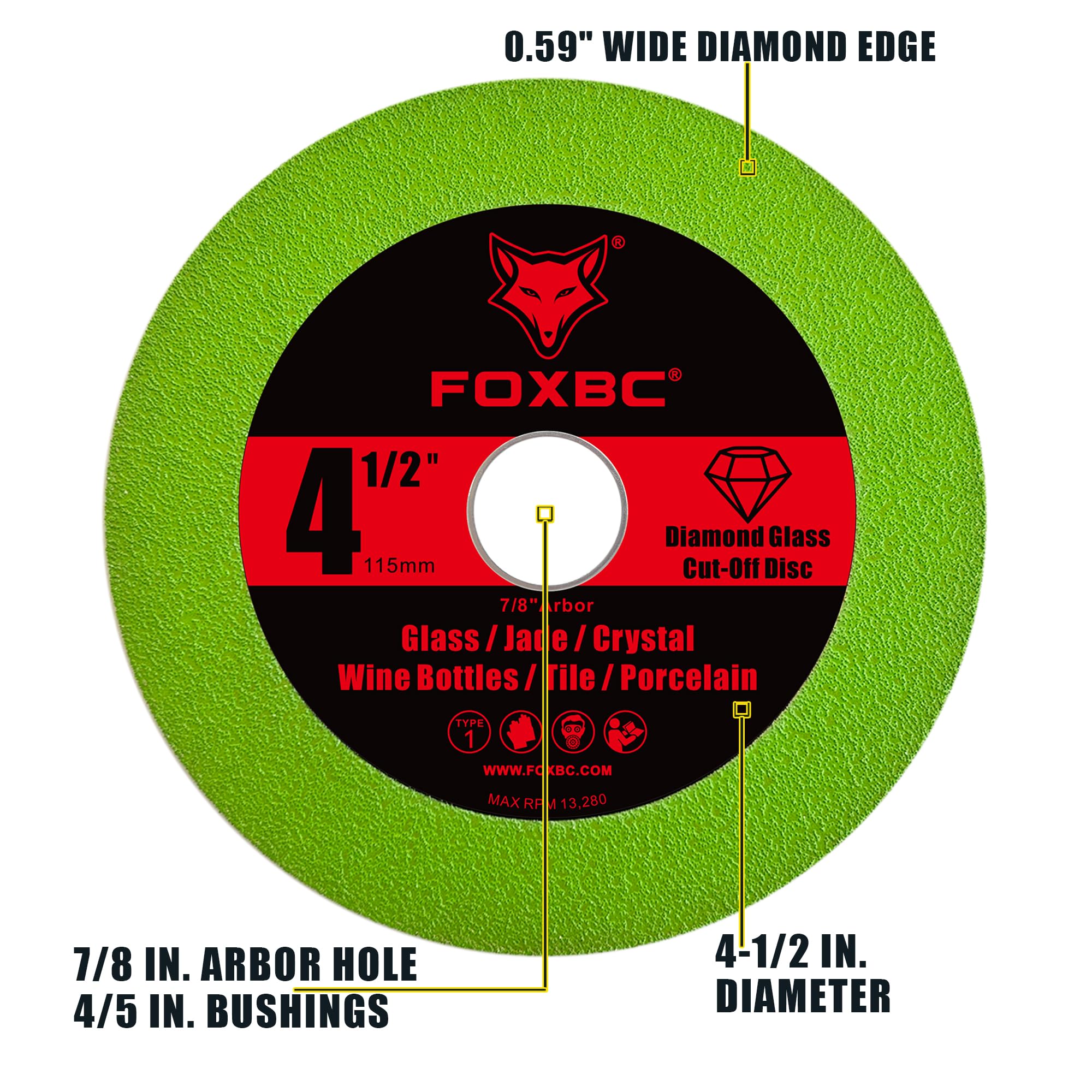 FOXBC 115mm Diamond Glass Cutt - Crystal Press Tool recension och pris
