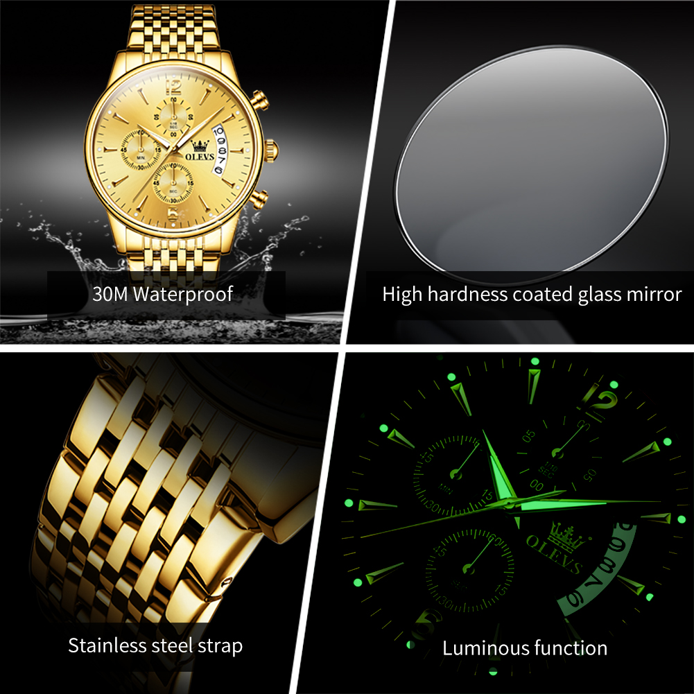 OLEVS Brand Luxury Gold Quartz - Smartwatch Watches For Men Brands recension och pris