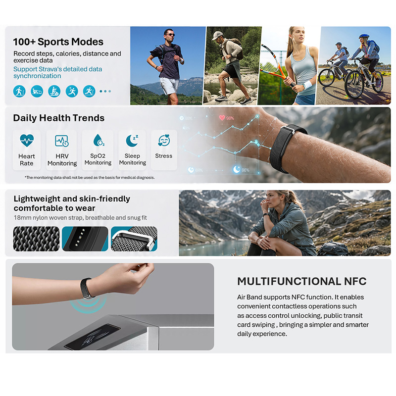 VALDUS Air Band Smart Bracelet - Smartwatch Watches For Men Digital recension och pris