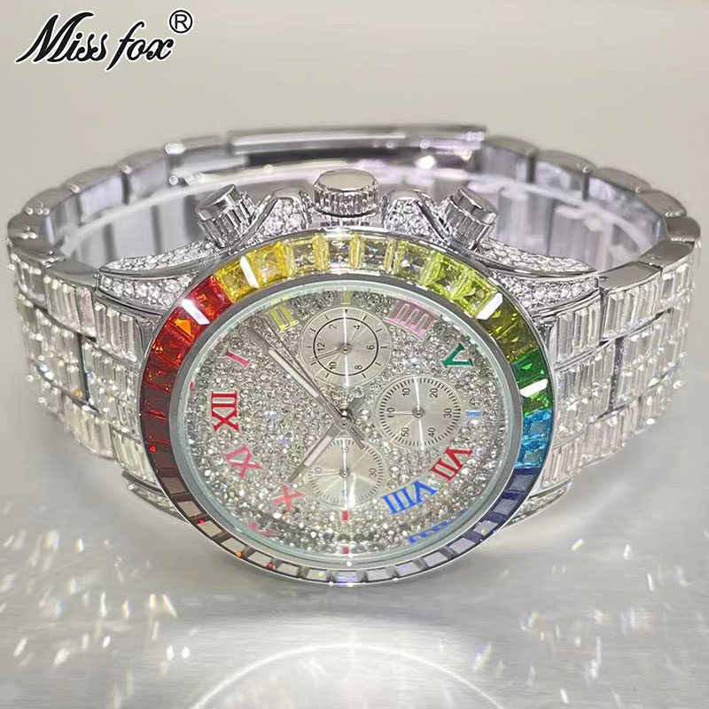 MISSFOX Luxury Iced Watch For  - Smartwatch Watches For Men Brands recension och pris