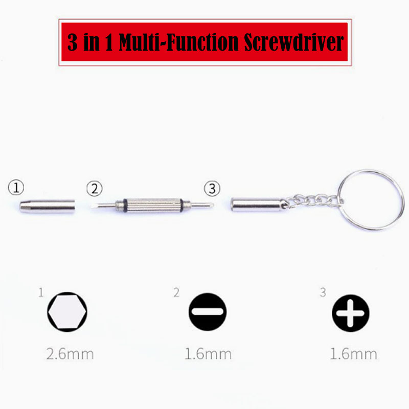 3 In 1 Glasses Screwdriver Eye - Watch Tool Repair Kit recension och pris
