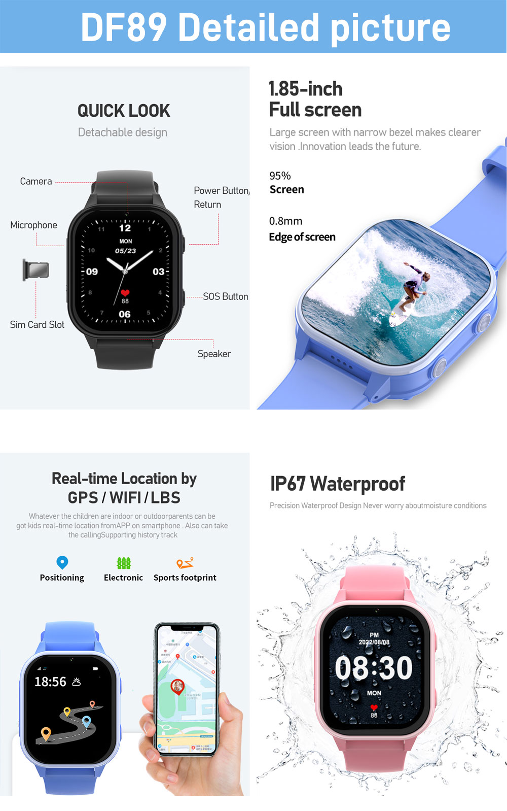 2G 4G Kids Smart Watch Phone G - Smartwatch Watches Gift For Boys On Birthday recension och pris